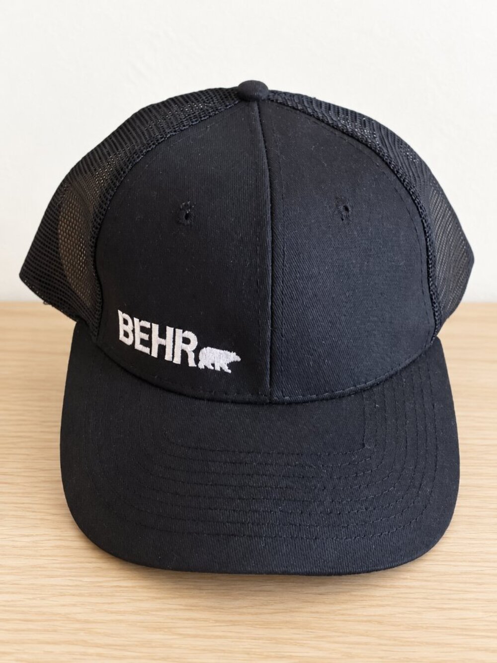 BASEBALL HAT BEHR Paint Cap Black Snapback Embroidered One Size Mesh PolarBear